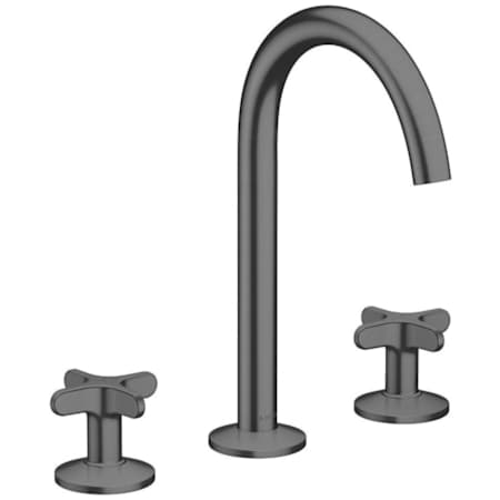 Axor ONE 1.2 GPM Widespread Bathroom Faucet with Cross Handles Less Drain Assembly Brushed Black Chrome