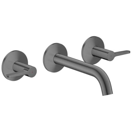 Axor ONE 1.2 GPM Wall Mounted Widespread Bathroom Faucet with 7" Spout and Lever Handles - Less Rough In Brushed Black Chrome