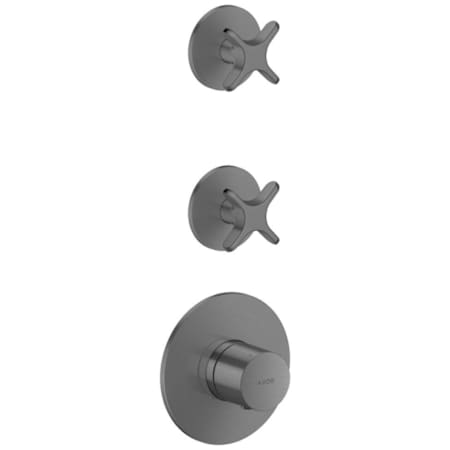 Axor ONE Thermostatic Valve Trim Only with Dual Cross Handle Volume Controls - Less Rough In Brushed Black Chrome