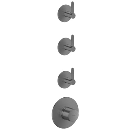 Axor ONE Thermostatic Valve Trim Only with Triple Lever Handle Volume Controls - Less Rough In Brushed Black Chrome