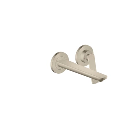 Axor Citterio C 1.2 GPM Wall Mounted Mini-Widespread Bathroom Faucet with Cubic Cut Handles - Less Drain Assembly and Rough In Brushed Nickel