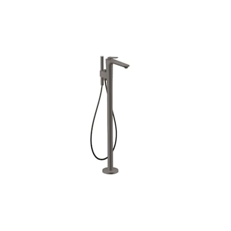 Axor Citterio C Floor Mounted Tub Filler with Built-In Diverter, Hand Shower and Cubic Cut Handle - Less Rough In Brushed Black Chrome
