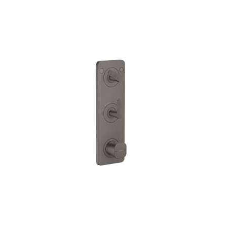 Axor Citterio C Thermostatic Valve Trim with Integrated Volume Control and Diverter for 2 Functions, Cubic Cut Handle - Less Rough In Brushed Black Chrome