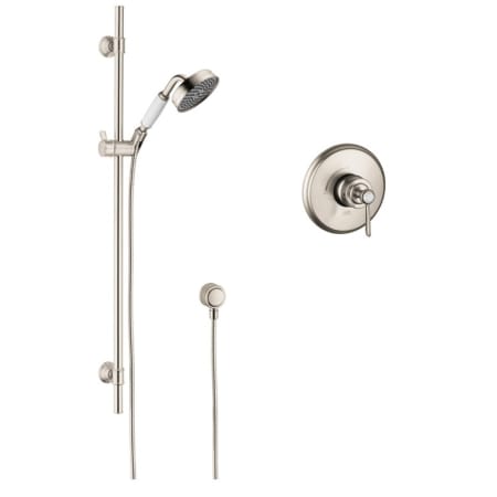 Axor Montreux Single Function Handshower with Slide Bar and Pressure Balanced Trim with Rough In Valve - Engineered in Germany, Limited Lifetime Warranty Brushed Nickel