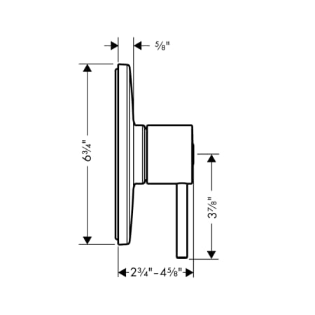 Axor-AXSO-Uno-PB01-Hansgrohe-AXSO-Uno-PB01-Pressure Balance Valve Trim Dimensional Drawing