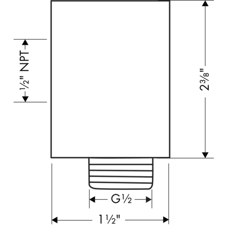 Axor-AXSO-Uno-PB11-Hansgrohe-AXSO-Uno-PB11-Wall Supply with Check Valves Dimensional Drawing