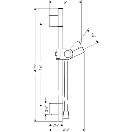 Axor-AXSO-Uno-T11-Hansgrohe-AXSO-Uno-T11-Wall Bar Dimensional Drawing