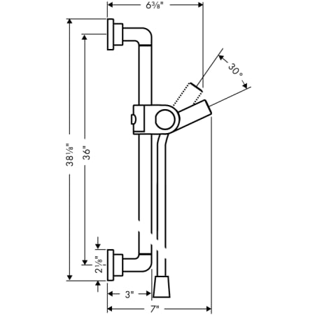 Axor-AXSS-Citterio-T02-Hansgrohe-AXSS-Citterio-T02-Wall Bar Dimensional Drawing