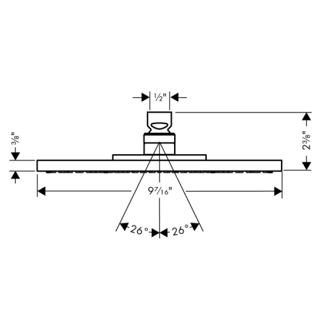 Axor-AXSS-StarckOrganic-T03-Hansgrohe-AXSS-StarckOrganic-T03-Shower Head Dimensional Drawing