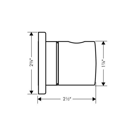 Axor-AXSS-Uno-T02-Hansgrohe-AXSS-Uno-T02-Volume Control Valve Trim Dimensional Drawing