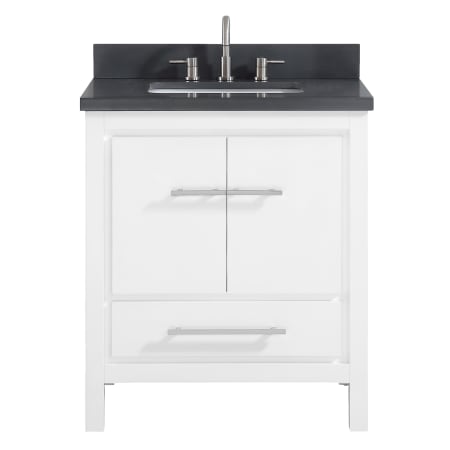 Azzuri Riley 31" Single Vanity Set with Wood Cabinet, Quartz Vanity Top, and Vitreous China Sink White