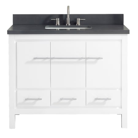 Azzuri Riley 43" Single Vanity Set with Wood Cabinet, Quartz Vanity Top, and Vitreous China Sink White