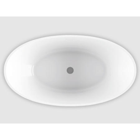 BainUltra Evanescence Oval 6636 Freestanding Soaker Tub - ZenFlow Drain & Overflow UltraVelour Matte White / Brushed Nickel