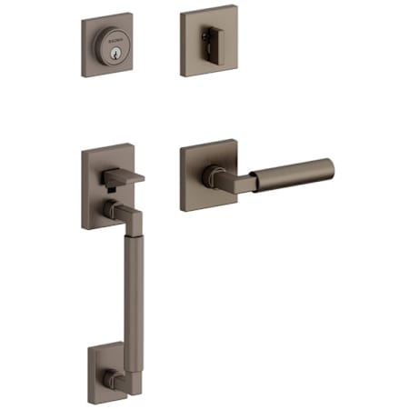 Baldwin Gramercy Smooth Right Handed Sectional Keyless Entry Handleset with Level Bluetooth/WiFi Deadbolt and L029 Smooth Interior Lever Lifetime Graphite Nickel