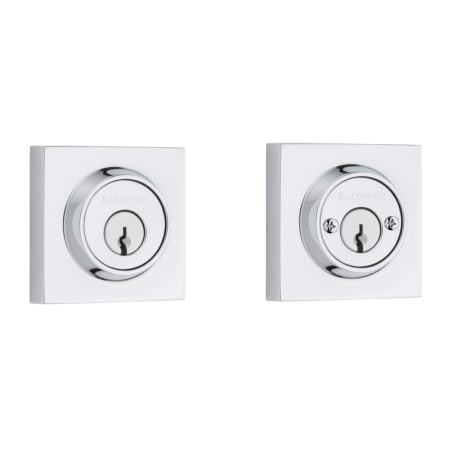 Baldwin Contemporary Square SmartKey Double Cylinder Keyed Entry Deadbolt Polished Chrome