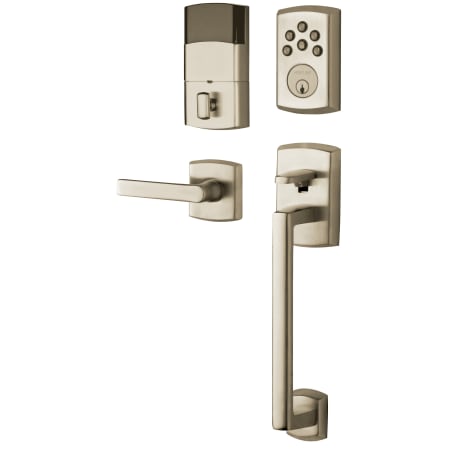 Baldwin Soho Electronic Deadbolt and Soho Handleset in Satin Nickel