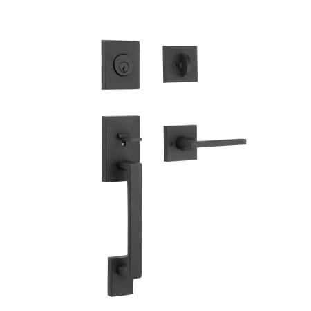 Baldwin La Jolla Sectional Single Cylinder Keyed Entry Handleset with Interior Square Lever Satin Black