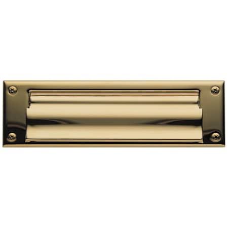 Baldwin Magazine Sized Spring Tension Brass Letter Box Plate Lifetime Polished Brass
