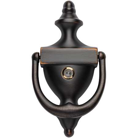 Baldwin Colonial Style Solid Brass Door Knocker with Viewer Venetian Bronze