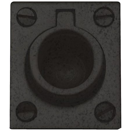 Baldwin 1-1/4 Inch x 1-1/2 Inch Flush Cabinet Pull Distressed Oil Rubbed Bronze