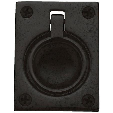 Baldwin 1-7/8 Inch x 2-1/2 Inch Flush Cabinet Pull Distressed Oil Rubbed Bronze