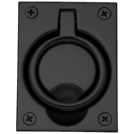 Baldwin 2-1/2 Inch x 3-5/16 Inch Flush Cabinet Pull Satin Black