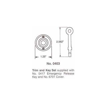 Baldwin Round Emergency Release Trim and Key Aged Brass