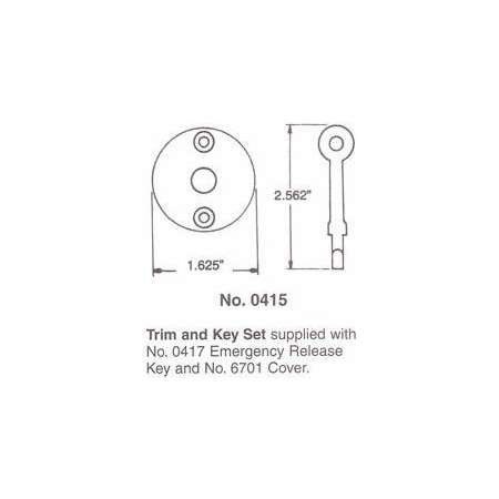 Baldwin 1.625 Inch Diameter Round Emergency Release Trim and Key Distressed Oil Rubbed Bronze