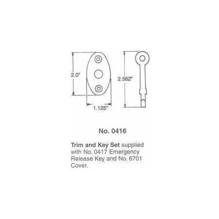 Baldwin 2 x 1.125 Inch Oval Emergency Release Trim and Key Distressed Oil Rubbed Bronze