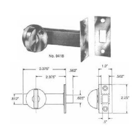 Baldwin Mortise Bolt Security Bolt Aged Brass