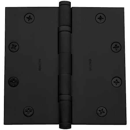 Baldwin 5" x 5" Solid Brass Square Corner Ball Bearing Mortise Hinge - Single Hinge Satin Black