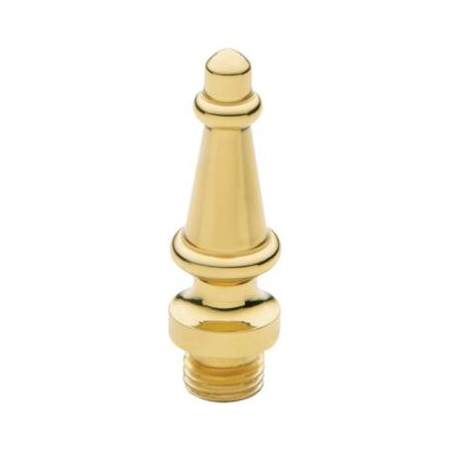 Baldwin Solid Brass Steeple Tip Finial for Radius Corner Hinges (Quantity 2) Lifetime Polished Brass