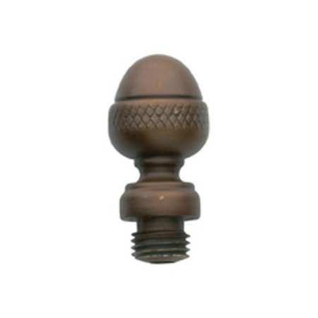 Baldwin Solid Brass Acorn Tip Finial for Square Corner Hinges (Quantity 2) Aged Brass