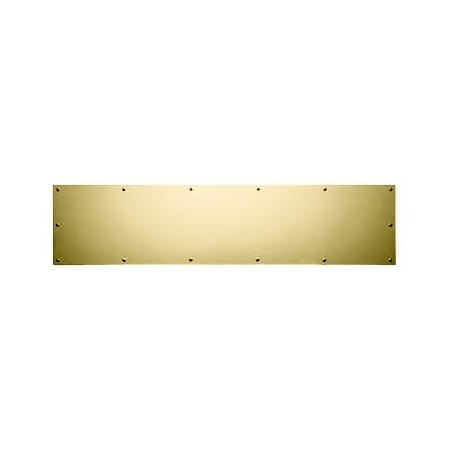 Baldwin Commercial Grade 8 Inch x 34 Inch Solid Brass Kick Plate Lifetime PVD Satin Brass