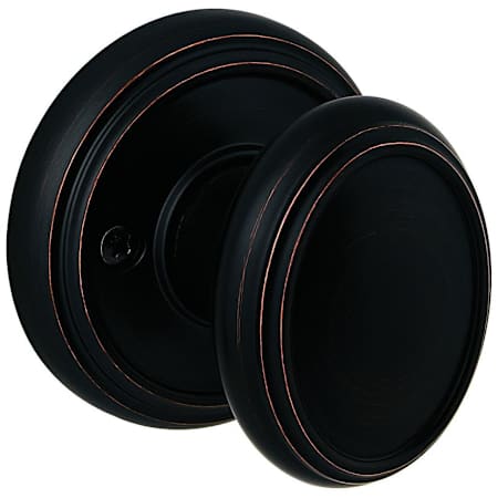 Baldwin Carnaby Reversible Non-Turning One-Sided Dummy Door Knob with Round Rosette from the Prestige Collection Venetian Bronze