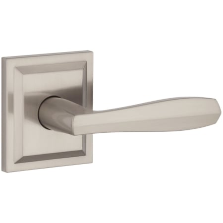 Baldwin Torrey Pines Passage Door Lever Set with Square Rose from the Prestige Collection Satin Nickel