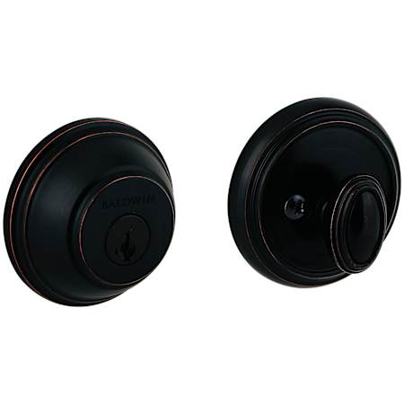 Baldwin Traditional Round Single Cylinder Deadbolt from the Prestige Collection Venetian Bronze