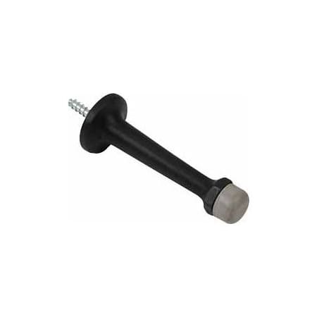 Baldwin 3 Inch Baseboard Mounted Rigid Door Stop Satin Black