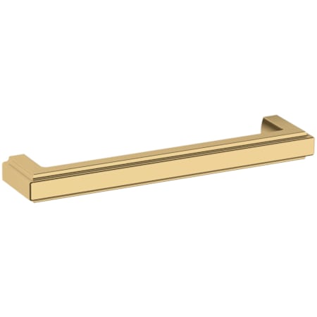 Baldwin Raised 6 Inch Center to Center Handle Cabinet Pull from the Estate Collection Lifetime Polished Brass