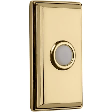 Baldwin 3" x 1-1/2" Illuminated Rectangular Door Bell from the Estate Collection Lifetime Polished Brass