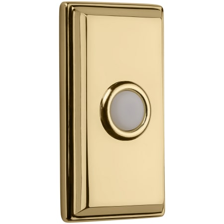 Baldwin 3" x 1-1/2" Illuminated Rectangular Door Bell from the Estate Collection Lifetime Polished Brass