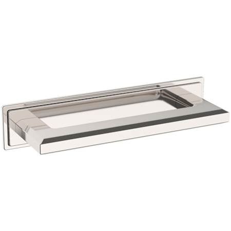 Baldwin Bevel 4 Inch Center to Center Handle Cabinet Pull and Backplate from the Estate Collection Lifetime Polished Nickel