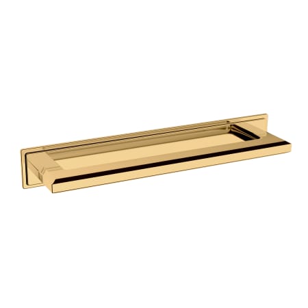 Baldwin Transitional 6 Inch Center to Center Cabinet Pull Backplate from the Estate Collection Non-Lacquered Brass