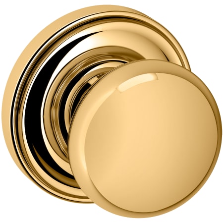 Baldwin 5000 Passage Door Knob Set with 5048 Rose from the Estate Collection Non-Lacquered Brass