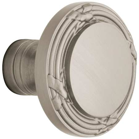 Baldwin Pair of Estate Knobs without Rosettes Lifetime Satin Nickel