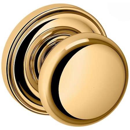 Baldwin 5015 Passage Door Knob Set with 5048 Rose from the Estate Collection Non-Lacquered Brass