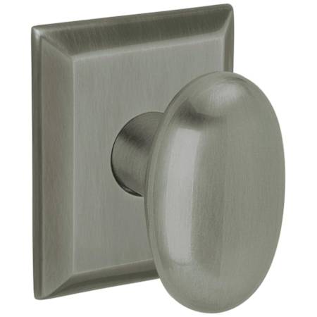 Baldwin Single 5023 Oval Estate Door Knob without Rosettes Locking/Latching Mechanisms Purchased Separately Antique Nickel