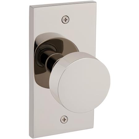 Baldwin 5055 Privacy Door Knob Set with R052 Rose from the Estate Collection Lifetime Polished Nickel