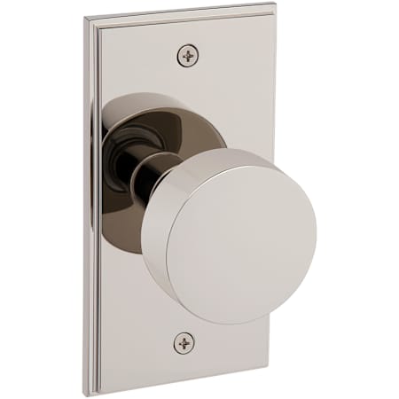 Baldwin 5055 Non-Turning Two-Sided Dummy Door Knob Set with R053 Rose from the Estate Collection Lifetime Polished Nickel