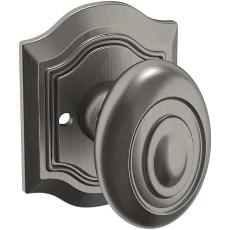 Baldwin 5077 Privacy Door Knob Set with R027 Rose from the Estate Collection Lifetime Graphite Nickel